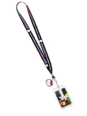 Hello Kitty Black Lanyard with HK Charm and ID Holder